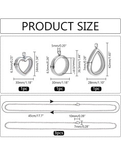 Collar con Colgante PH PandaHall 3 Estilos Acero Inoxidable 2