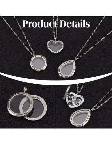 Collar con Colgante PH PandaHall 3 Estilos Acero Inoxidable