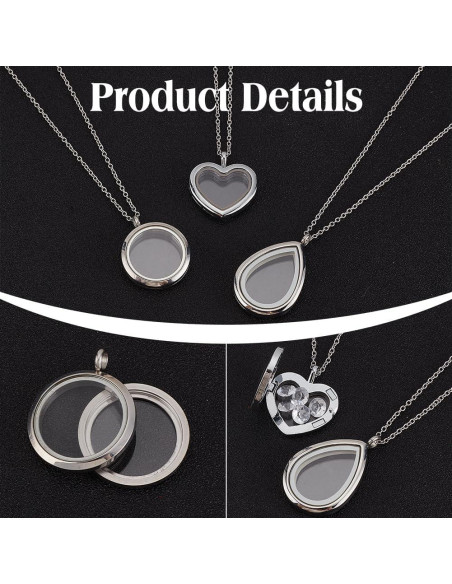 Collar con Colgante PH PandaHall 3 Estilos Acero Inoxidable