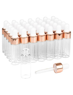 35 Frascos de Vidrio 5ml con Cierre Oro Rosa USRommaner