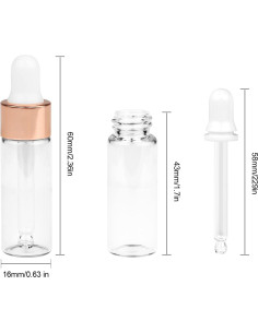 35 Frascos de Vidrio 5ml con Cierre Oro Rosa USRommaner 2