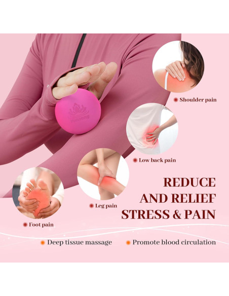Pelotas de Masaje Lacrosse Yonseng 2 Piezas Rosa y Púrpura