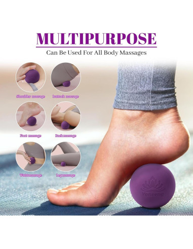 Pelotas de Masaje Lacrosse Yonseng 2 Piezas Rosa y Púrpura