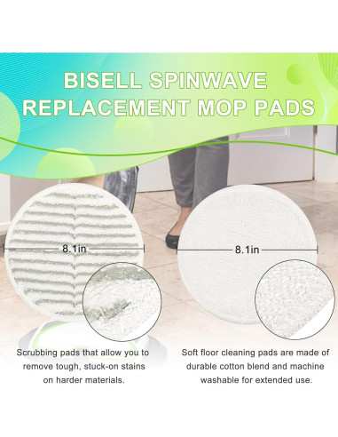 Kit de Almohadillas de Reemplazo Bissell Spinwave 2124 - 6 Piezas