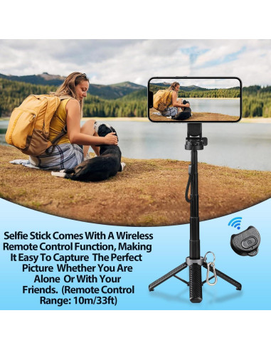 Trípode de Selfie Magnético 4-en-1 Genérico con Control Remoto