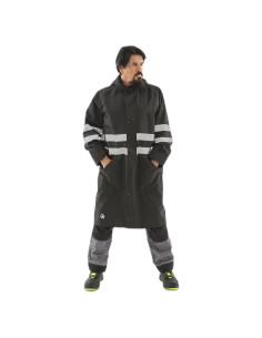 Impermeable de Seguridad ALBATROSS PLUS Larga Capucha Negro