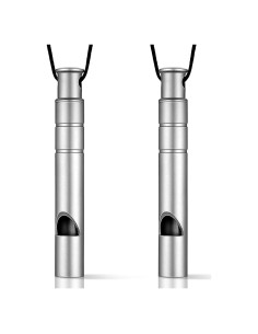 2 Silbatos de Emergencia de Titanio Yuomeaz 120db con Cordón