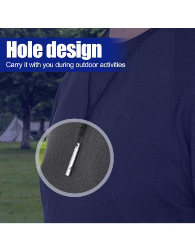 2 Silbatos de Emergencia de Titanio Yuomeaz 120db con Cordón