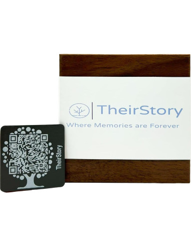 Lápida QR TheirStory 5.08x5.08cm Aluminio Resistente