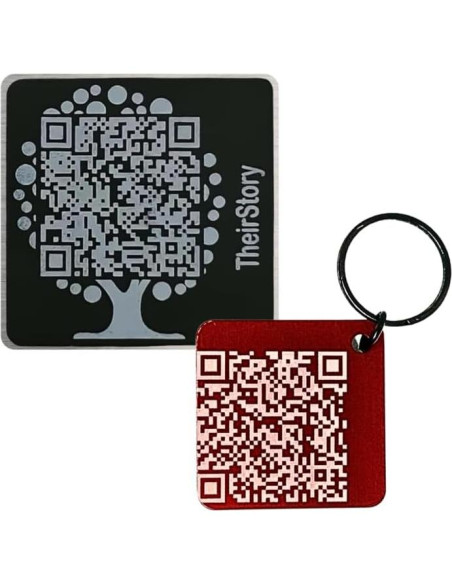 Lápida QR TheirStory 5.08x5.08cm Aluminio Resistente