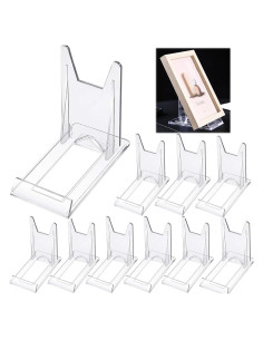 Paquete de 10 Soportes de Acrílico Ajustables para Libros