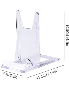 Paquete de 10 Soportes de Acrílico Ajustables para Libros 2