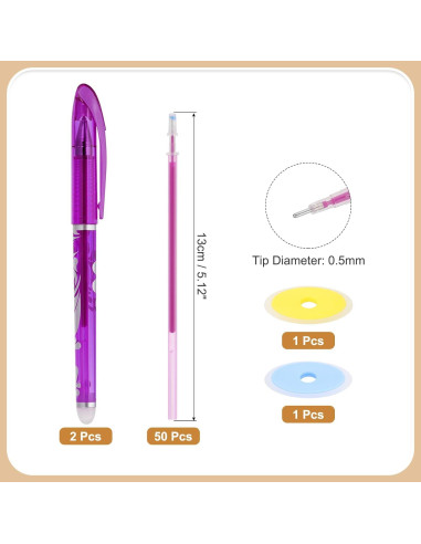 Bolígrafos Borrables por Calor PATIKIL 0.5mm Tinta Púrpura