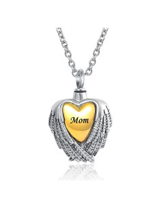 Collar de cremación Alas de Ángel LuxglitterLin para cenizas