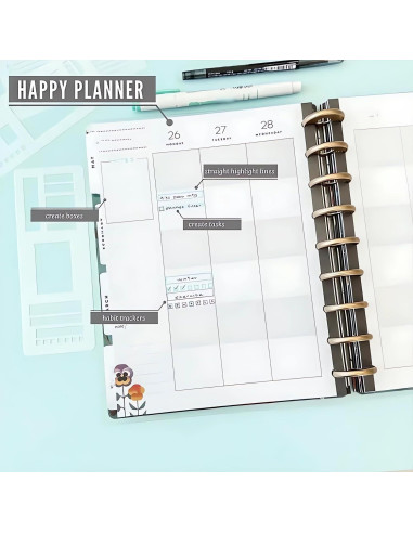 Plantillas de Registro Flexibles Nuckhuce - 9 Piezas para Journaling