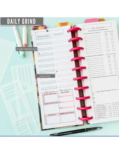 Plantillas de Registro Flexibles Nuckhuce - 9 Piezas para Journaling