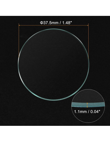 Paquete de 6 Lentes de Cristal para Reloj uxcell 37.5mm