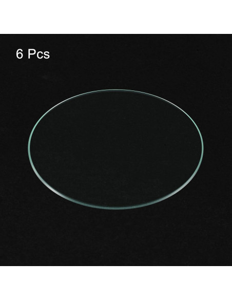 Paquete de 6 Lentes de Cristal para Reloj uxcell 37.5mm