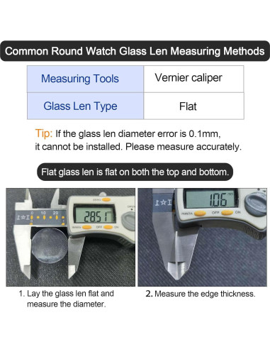 Paquete de 6 Lentes de Cristal para Reloj uxcell 37.5mm