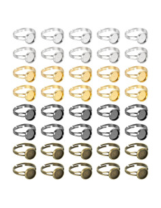 Base de Anillo de Metal Ajustable MECCANIXITY 40 Pcs 8mm