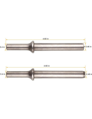 Juego de Remaches Neumático Abuff 2 Piezas 11.68 cm Acero
