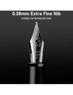 Pluma Fuente Nicpro Negra Clásica Punta Extra Fina 0.38mm 2