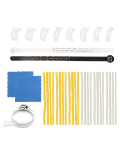 30 Piezas Ajustadores de Anillos Silicona + 2 Reglas + Paño