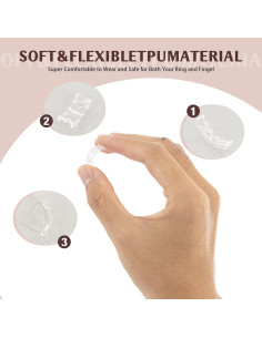 30 Piezas Ajustadores de Anillos Silicona + 2 Reglas + Paño 2