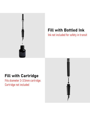 Pluma Fuente Nicpro Negra Clásica Punta Extra Fina 0.38mm