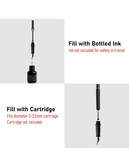 Pluma Fuente Nicpro Negra Clásica Punta Extra Fina 0.38mm