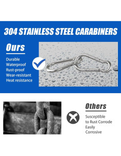 Ganchos de Clip KINLINK M4 de Acero Inoxidable 10pcs 3.98cm 2