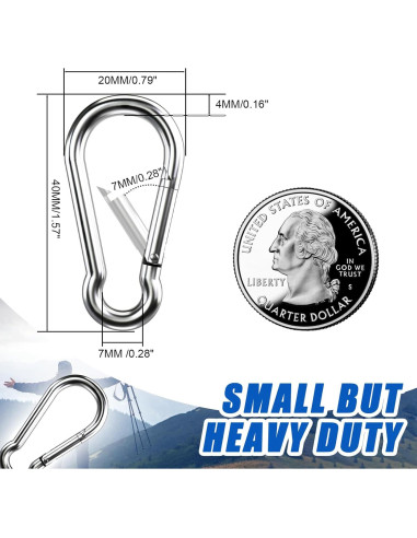 Ganchos de Clip KINLINK M4 de Acero Inoxidable 10pcs 3.98cm