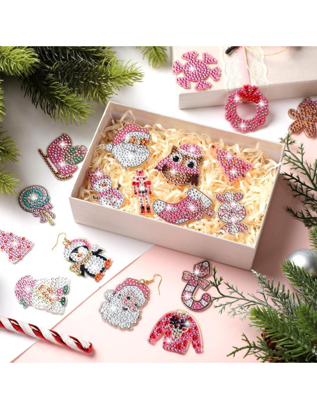 Kit de Pendientes DIY Siifert 24 Pares Navidad Rosa Kit de Pendientes DIY Siifert 24 Pares Navidad Rosa