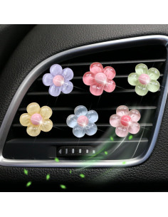 6 Accesorios de Coche Flor Pentapétala PurYupearl Multicolor 2