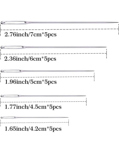 25 Piezas Agujas de Coser a Mano Yklbpd con Estuche de Madera