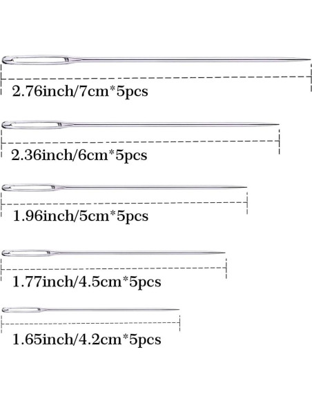 25 Piezas Agujas de Coser a Mano Yklbpd con Estuche de Madera