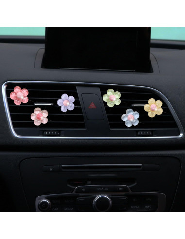 6 Accesorios de Coche Flor Pentapétala PurYupearl Multicolor