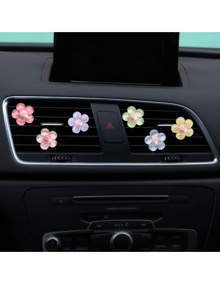 6 Accesorios de Coche Flor Pentapétala PurYupearl Multicolor