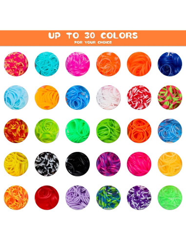 Kit de Pulseras de Goma UUEMB 3000 Piezas DIY Colorido