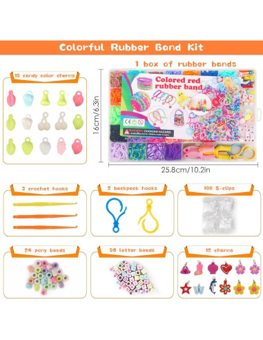 Kit de Pulseras de Goma UUEMB 3000 Piezas DIY Colorido