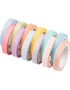 Cinta Washi Yubbaex 12 Rollos Decorativas 8mm Arcoíris 2