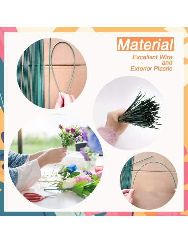 200 Alambres Florales Verdes 40.64 cm 22 Gauge Hamiggaa