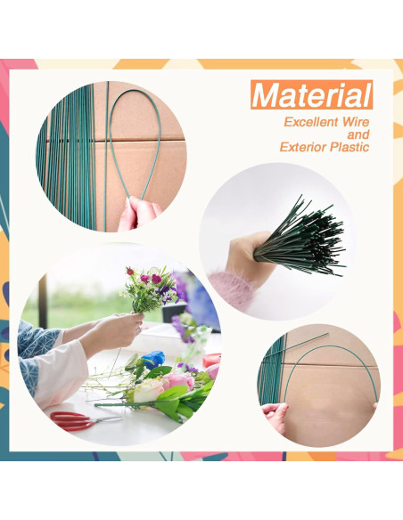 200 Alambres Florales Verdes 40.64 cm 22 Gauge Hamiggaa