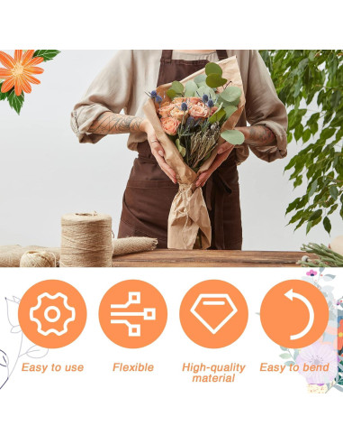 200 Alambres Florales Verdes 40.64 cm 22 Gauge Hamiggaa