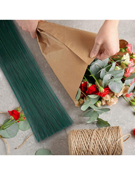 200 Alambres Florales Verdes 40.64 cm 22 Gauge Hamiggaa