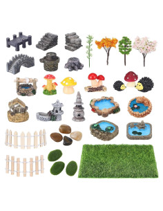 Set 35 Accesorios Mini Jardín VioraWhite para Arañas Saltadoras