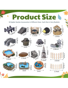 Set 35 Accesorios Mini Jardín VioraWhite para Arañas Saltadoras 2