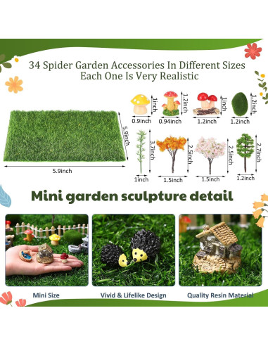 Set 35 Accesorios Mini Jardín VioraWhite para Arañas Saltadoras