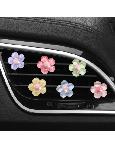 6 Accesorios de Coche Flor Pentapétala PurYupearl Multicolor