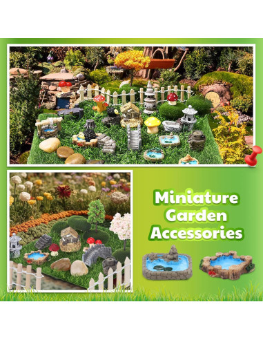 Set 35 Accesorios Mini Jardín VioraWhite para Arañas Saltadoras